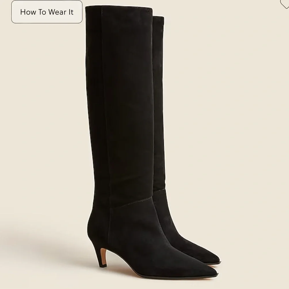 J. Crew New Stevie knee-high pull-on boots in suede
